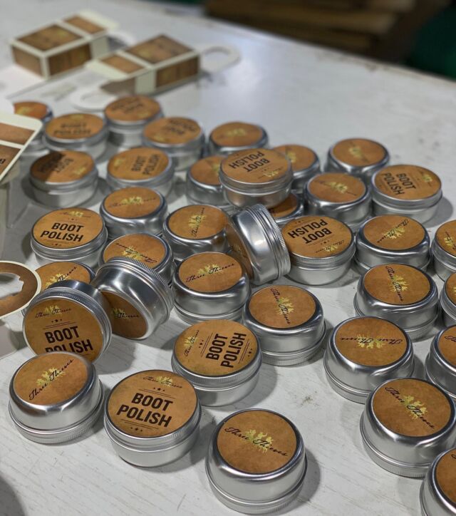 Design, production and logistics. It’s all part of getting our clients exactly what they want. In this case custom built shoe polish on packs for @threethieveswines #manufacturerofeverything #swellsource